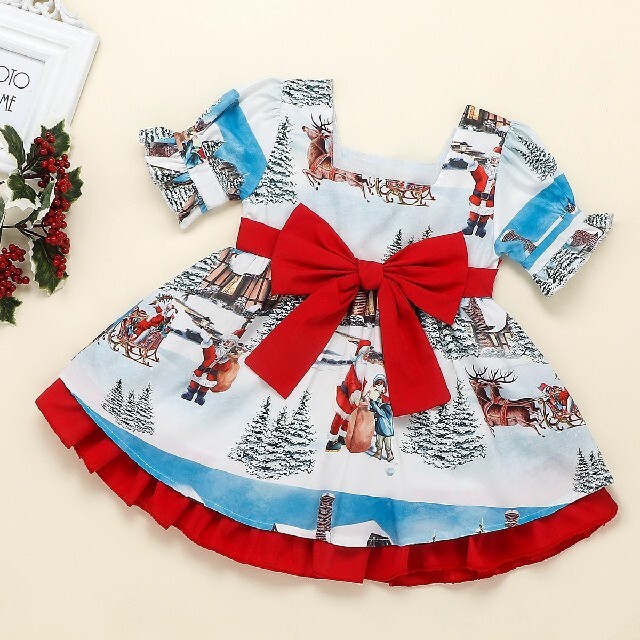 クリスマス ドレス ワンピース  サンタ 女の子 北欧 キッズ 服 キッズ/ベビー/マタニティのキッズ服女の子用(90cm~)(ワンピース)の商品写真