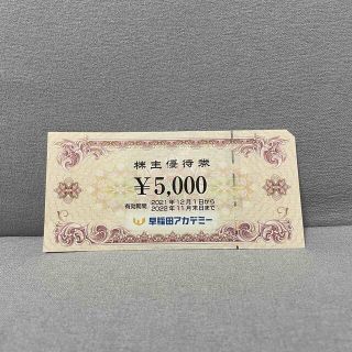 早稲田アカデミー　株主優待　5000円(その他)