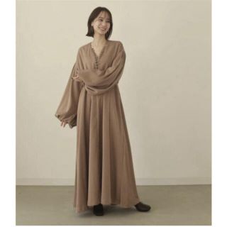 トゥデイフル(TODAYFUL)のlouren front button volume onepiece(ロングワンピース/マキシワンピース)