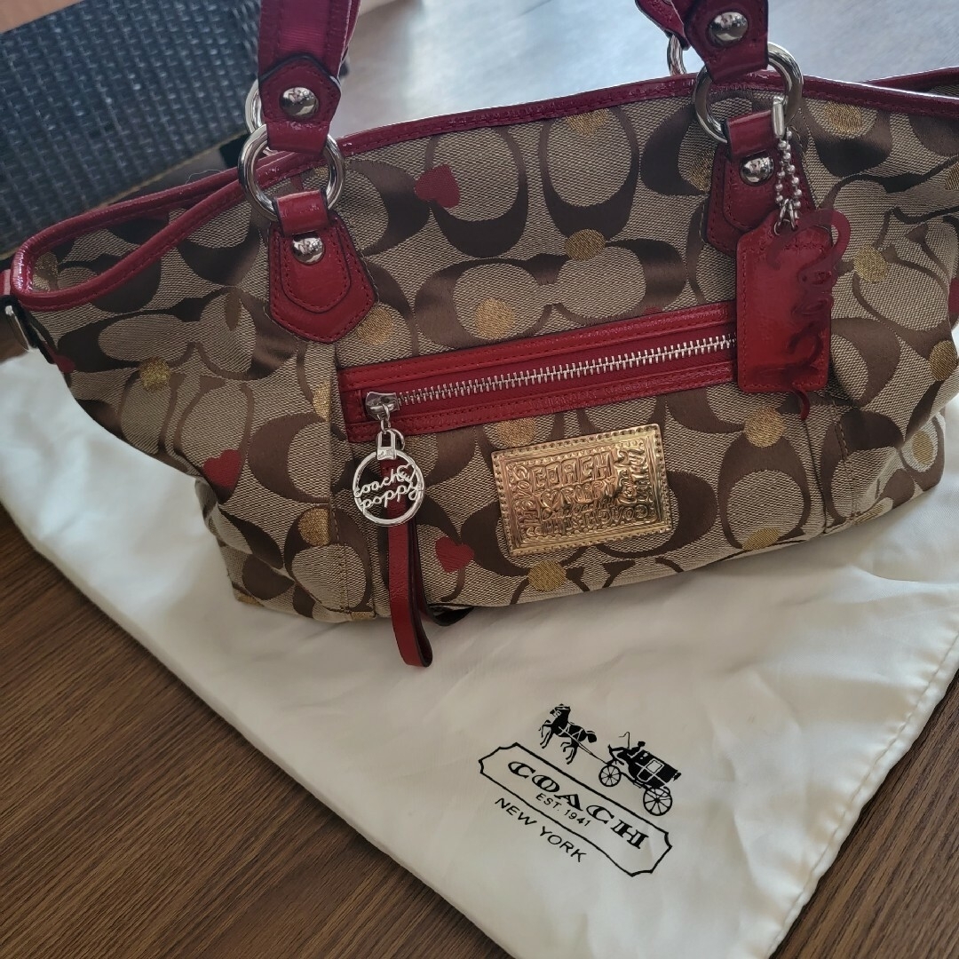 美品????COACH　赤 カバンCOACHレッド