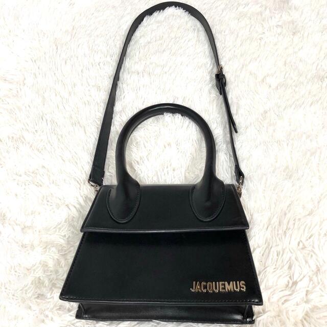 JACQUEMUS レザー 本革 2way ショルダーバッグ 黒 ブラック レディースのバッグ(ショルダーバッグ)の商品写真