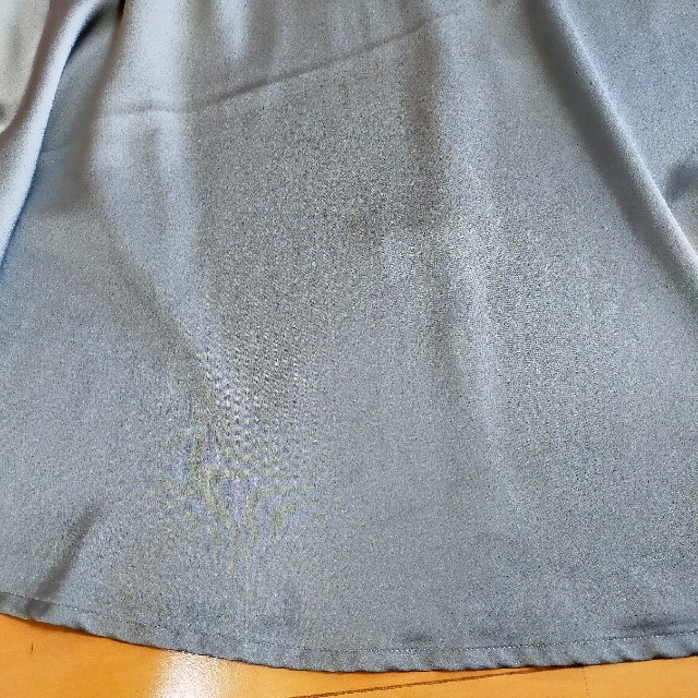 pierrot　サテンセミフレアスカート　スモークブルー レディースのスカート(ロングスカート)の商品写真