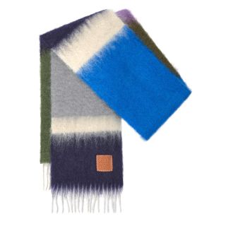 LOEWE - LOEWE ロエベ ストライプスカーフ モヘア ストール マフラーの