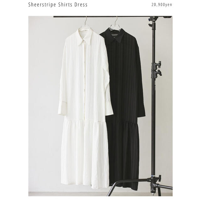 Sheerstripe Shirts Dress todayful 38 黒