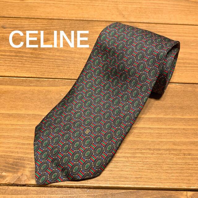 celine(セリーヌ)のネクタイ 美品 セリーヌ CELINE 正規品 総柄 スーツ 正装 紳士 メンズのファッション小物(ネクタイ)の商品写真