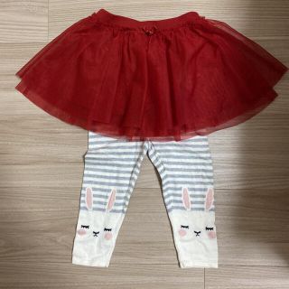 ユニクロ(UNIQLO)のチュールスカート スカッツ　子供　キッズ　ベビースカート　2点セット　80cm(スカート)