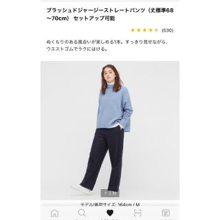 ユニクロ(UNIQLO)のUNIQLO  ブラッシュドジャージーストレートパンツ(カジュアルパンツ)