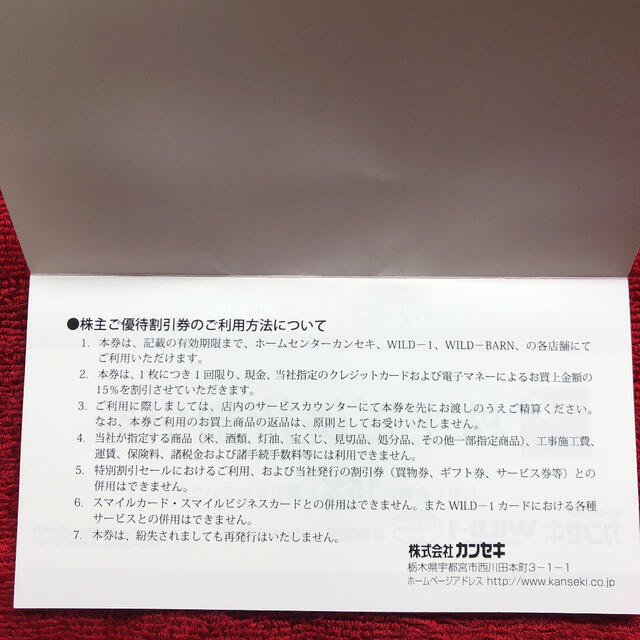 カンセキ株主優待券 10枚 2022年5月31日まで 高い品質 www