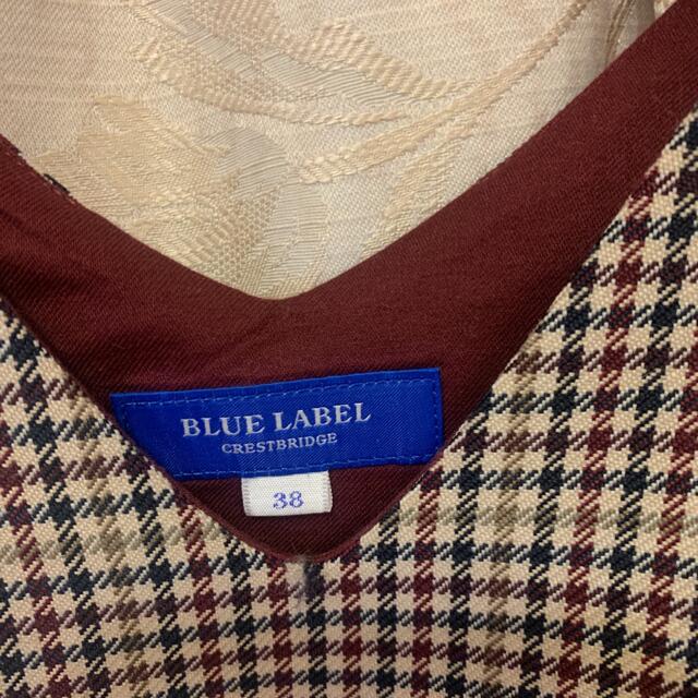 BURBERRY BLUE LABEL(バーバリーブルーレーベル)のブルーレーベルクレストブリッジ 38  ワンピ　チェック レディースのワンピース(ひざ丈ワンピース)の商品写真