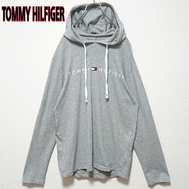TOMMY HILFIGER(トミーヒルフィガー)のトミーヒルフィガー フロントプリント ロゴ 薄手 メンズ フーディー メンズのトップス(パーカー)の商品写真