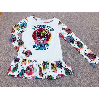 ヒステリックミニ(HYSTERIC MINI)の☆ヒスミニ☆ バックプリント　ペプラム風ロンＴ　チュニック　140cm(Tシャツ/カットソー)