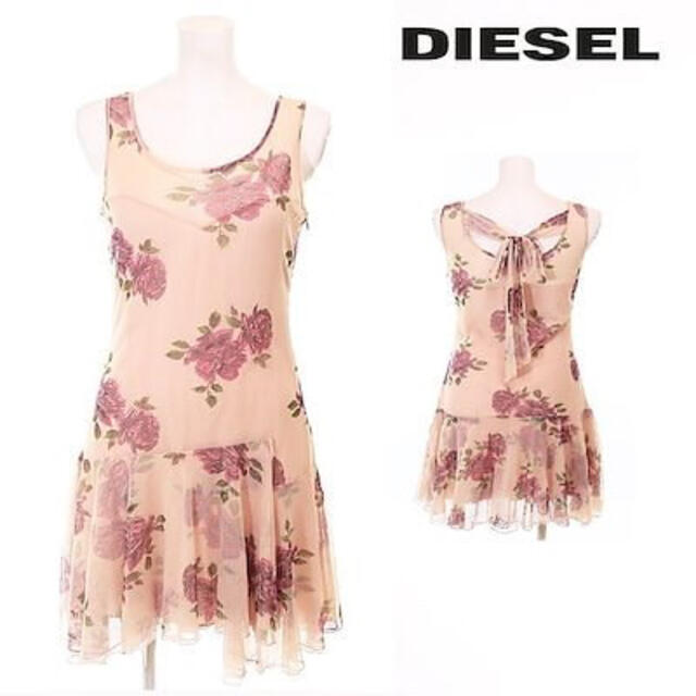 DIESEL(ディーゼル)の【新品】ディーゼル　DIESEL 花柄　シフォンノースリーブワンピース レディースのワンピース(ミニワンピース)の商品写真