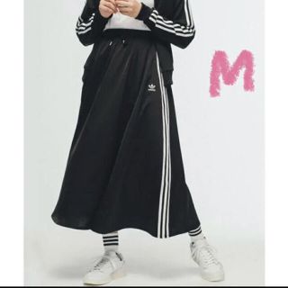 アディダス(adidas)のadidas Originals アディダス　ロング サテン スカート ブラック(ロングスカート)