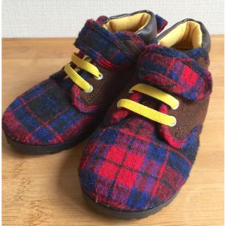 【美品】JOURNEY☆キッズ秋冬シューズ 16cm チェック柄(その他)