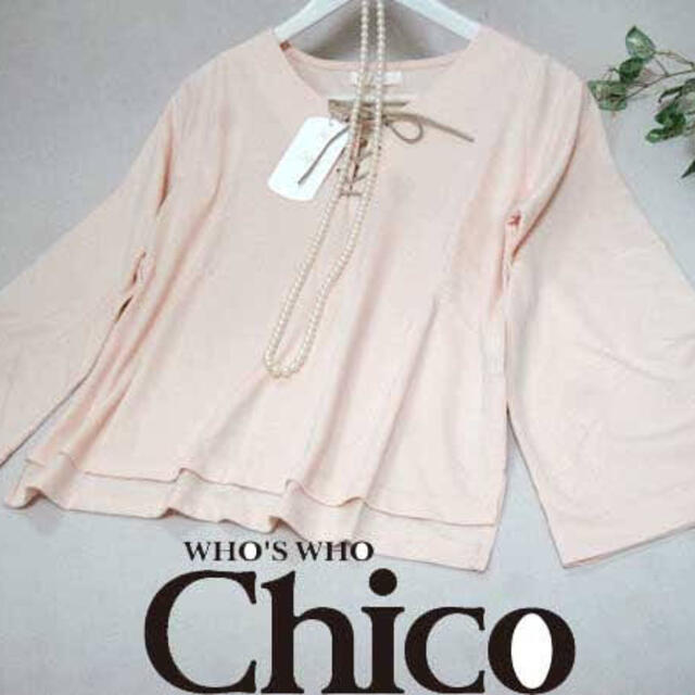 who's who Chico(フーズフーチコ)の【新品】who'swhoChicoフーズフーチコ★レースアップロンT レディースのトップス(カットソー(長袖/七分))の商品写真