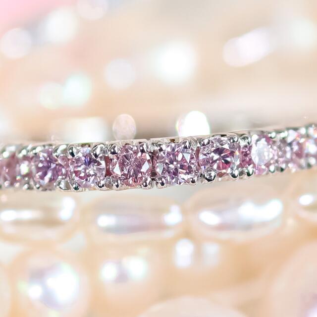 天然ピンクダイヤモンド計0.277ct エタニティリングの通販 by あきら