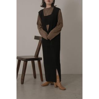 カスタネ(Kastane)のlawgy V open rib knit op 完売商品(ロングワンピース/マキシワンピース)