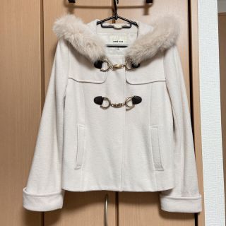 レッセパッセ(LAISSE PASSE)のレッセパッセ♡FOXファー付きダッフルコート♡アイボリー(ダッフルコート)