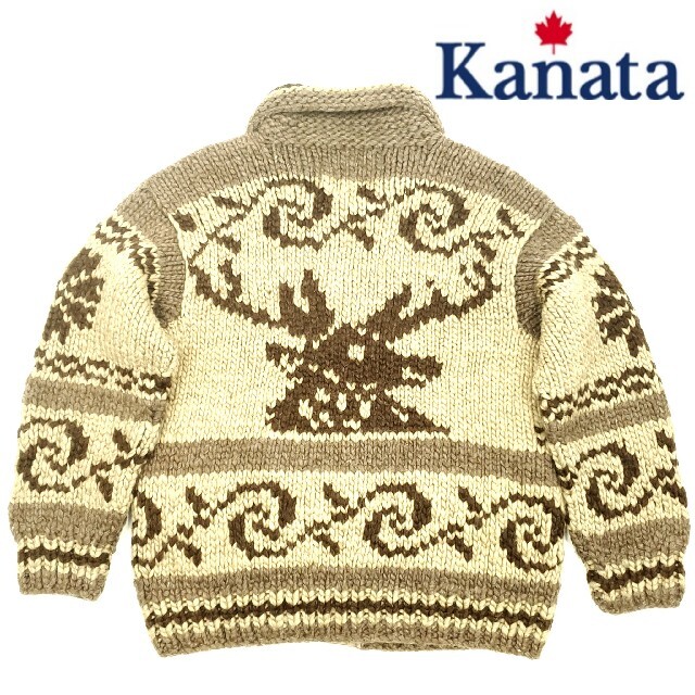 数量限定品ビッグサイズ◇Kanata◇カナダ製カウチンセーター茶メンズXL