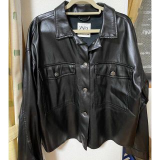 ザラ(ZARA)のZARA ザラ　フェイクレザージャケット　レザーシャツ　長袖シャツ　　(ナイロンジャケット)