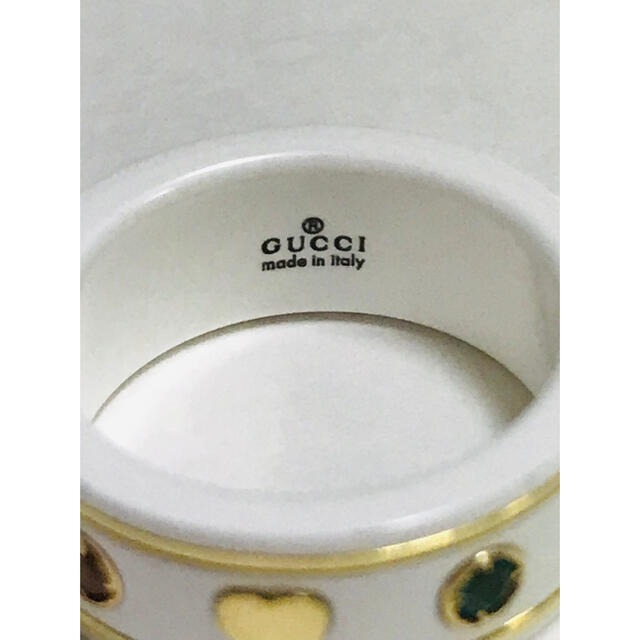 Gucci(グッチ)のGUCCI グッチ　人気　レア　k18 YG ジェムストーン　リング　セラミック レディースのアクセサリー(リング(指輪))の商品写真