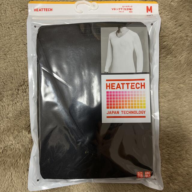 UNIQLO(ユニクロ)のユニクロ  ヒートテックVネックT（9分袖） サイズM  カラー黒  2袋セット メンズのトップス(その他)の商品写真