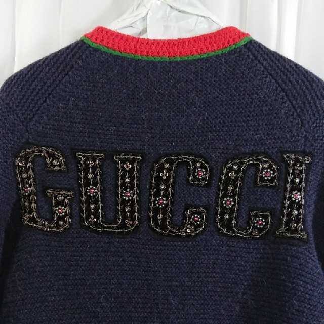 Gucci(グッチ)のグッチ ニューヨークヤンキース★パッチ カーディガン★ニット コート★新品同様★ レディースのジャケット/アウター(ニットコート)の商品写真