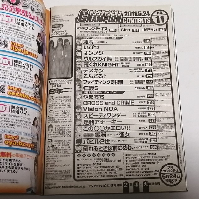 秋田書店(アキタショテン)のヤングチャンピオン　2011年5月24日号　NO.11 エンタメ/ホビーの漫画(漫画雑誌)の商品写真