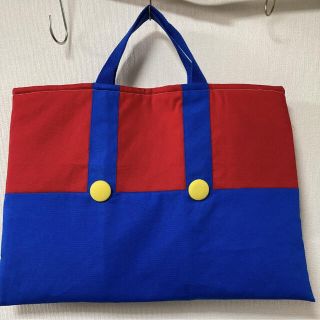 新入学 新入園 レッスンバック トートバッグ ハンドメイド　マリオ ルイージ(バッグ/レッスンバッグ)