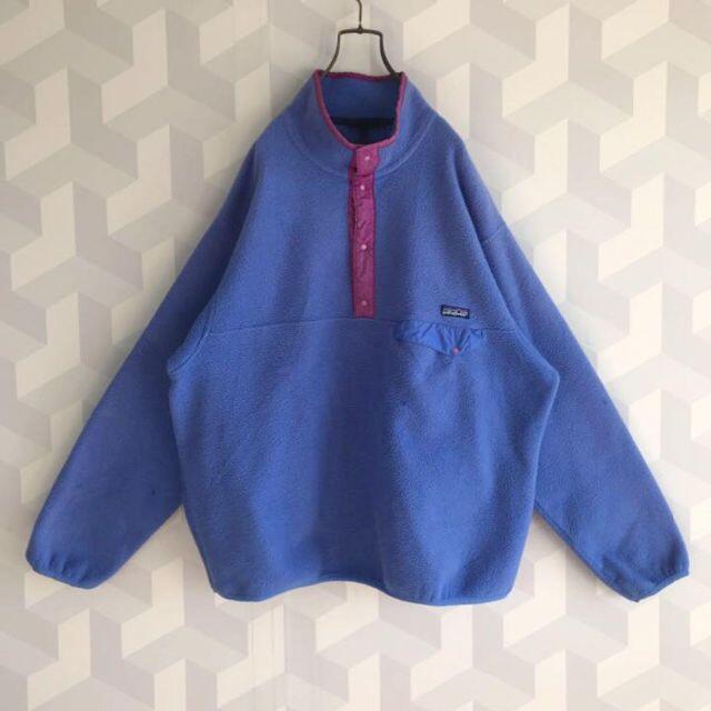 ブルー系,XL(LL)グランドセール 【パタゴニア】XL シンチラ スナップT 選ぶなら ☆90s古着☆patagonia シンチラ スナップT 水色 ムラサキ 美品 ブルゾン