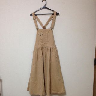 ダブルクローゼット(w closet)のコーデュロイ☆サス付きロンパース(ロングワンピース/マキシワンピース)