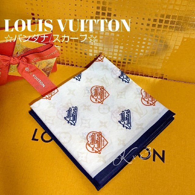 ヴァージルアブローLOUIS VUITTON バンダナ/スカーフ《手書風》ヴァージル×NIGO