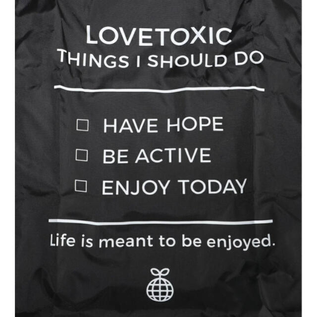 ラブトキ　エコバッグ　ブラック　lovetoxic レディースのバッグ(エコバッグ)の商品写真