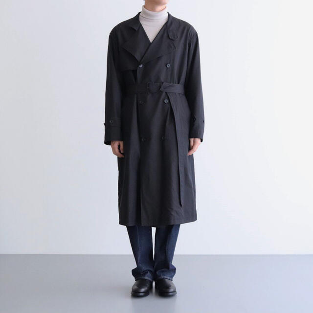 COMOLI(コモリ)の20AW / WASHED FINX CUPRO TWILL LONG COAT メンズのジャケット/アウター(トレンチコート)の商品写真