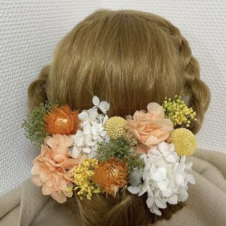 髪飾り 卒業式 成人式 前撮り 結婚式 ドライフラワー ヘアピン ヘッドドレス(ヘアアクセサリー)