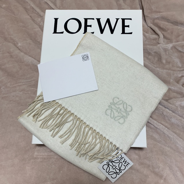 loewe バイカラー スカーフ マフラー Ivory/Sand