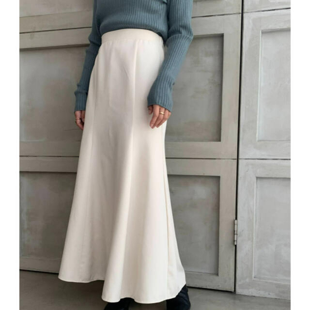 NICE CLAUP(ナイスクラップ)のmoment+ カラージョーゼット＆先染めチェック柄マーメイドフレアスカート レディースのスカート(ロングスカート)の商品写真