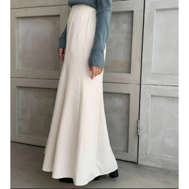 NICE CLAUP(ナイスクラップ)のmoment+ カラージョーゼット＆先染めチェック柄マーメイドフレアスカート レディースのスカート(ロングスカート)の商品写真