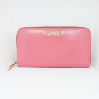 フェンディ(FENDI)のフェンディ 長財布 - 8M0024 ピンク レザー(財布)