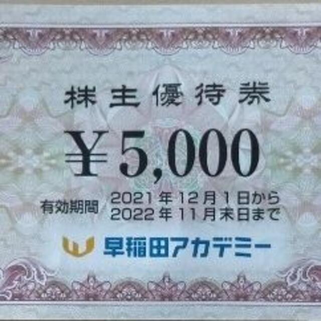 早稲田アカデミー 株主優待 5000円x2枚（合計10000円）チケット - その他