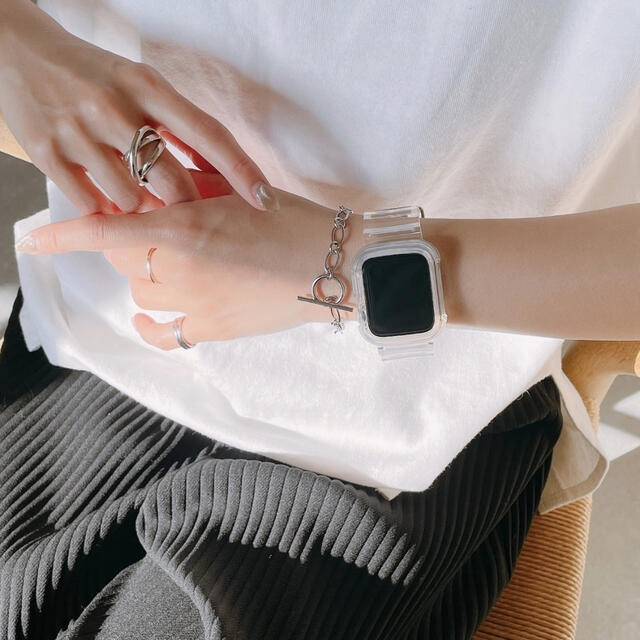 格安SALEスタート】 韓国 Apple Watch アップルウォッチ クリアバンド 45mm