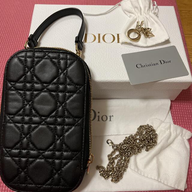 Dior LADY DIOR フォンホルダー チェーンショルダーの通販 by aa's shop｜ディオールならラクマ - Dior ディオール 超激安新品
