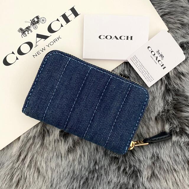 新品☆COACH (コーチ) デニム キルティング コインケース