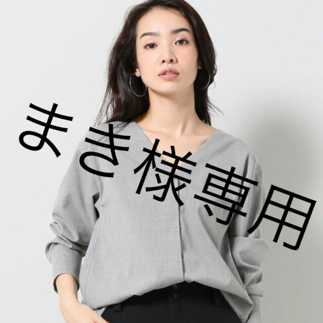 Plage(プラージュ)の【美品】Plage トロストレッチ ノーカラーシャツ レディースのトップス(シャツ/ブラウス(長袖/七分))の商品写真