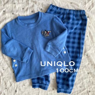 ユニクロ(UNIQLO)のUNIQLO☆フリース パジャマ ミッキー 100cm ボーイズ(パジャマ)