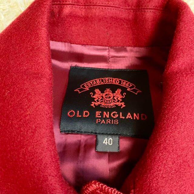 OLD ENGLAND(オールドイングランド)の極美品 オールドイングランド ピーコート ウール100% レッド サイズ40 レディースのジャケット/アウター(ピーコート)の商品写真