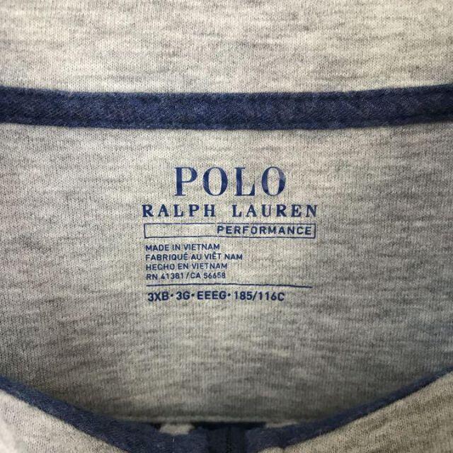 POLO RALPH LAUREN(ポロラルフローレン)の【ポロラルフローレン】3XL 刺繍ロゴ ハーフジップ スウェットトレーナー 青 メンズのトップス(スウェット)の商品写真
