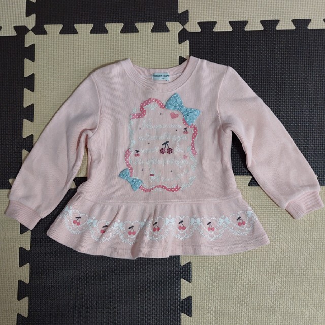 CROWN BANBY(クラウンバンビ)のクラウンバンビ　トレーナー　サイズ100　ピンク キッズ/ベビー/マタニティのキッズ服女の子用(90cm~)(Tシャツ/カットソー)の商品写真