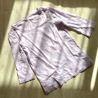 ムジルシリョウヒン(MUJI (無印良品))の無印良品七分袖TシャツS杢パープルused(Tシャツ(長袖/七分))