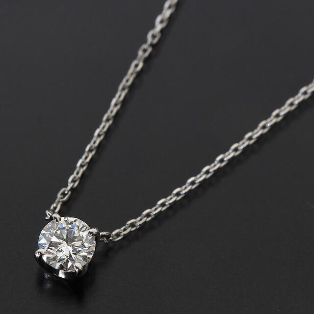 首周り約425cm4℃ ソリティア ダイヤ ネックレス pt850 0.303ct